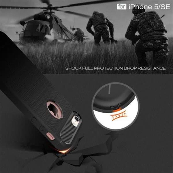 Grote foto iphone se 5s geborsteld tpu case ultimate drop proof siliconen case carbon fiber look telecommunicatie mobieltjes