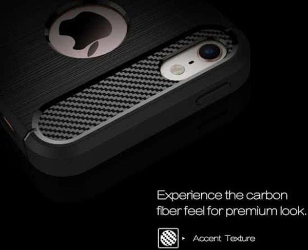 Grote foto iphone se 5s geborsteld tpu case ultimate drop proof siliconen case carbon fiber look telecommunicatie mobieltjes