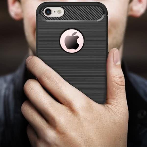 Grote foto iphone se 5s geborsteld tpu case ultimate drop proof siliconen case carbon fiber look telecommunicatie mobieltjes