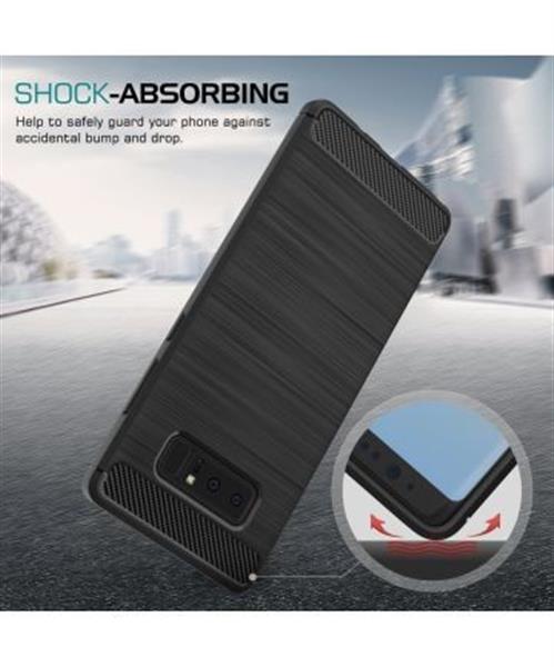 Grote foto note 8 geborsteld tpu case ultimate drop proof siliconen case carbon fiber look telecommunicatie opladers en autoladers