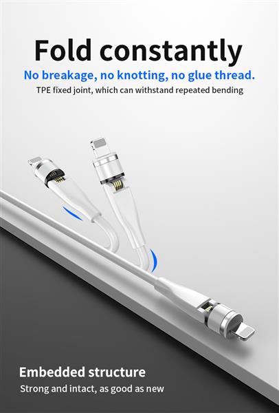 Grote foto drphone omnia 540 1 meter lightning magnetische oplader 5v 3a kabel geschikt voor o.a iphone telecommunicatie opladers en autoladers