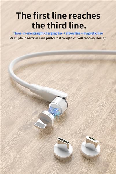 Grote foto drphone omnia 540 1 meter lightning magnetische oplader 5v 3a kabel geschikt voor o.a iphone telecommunicatie opladers en autoladers