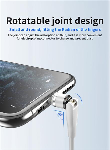 Grote foto drphone omnia 540 1 meter lightning magnetische oplader 5v 3a kabel geschikt voor o.a iphone telecommunicatie opladers en autoladers