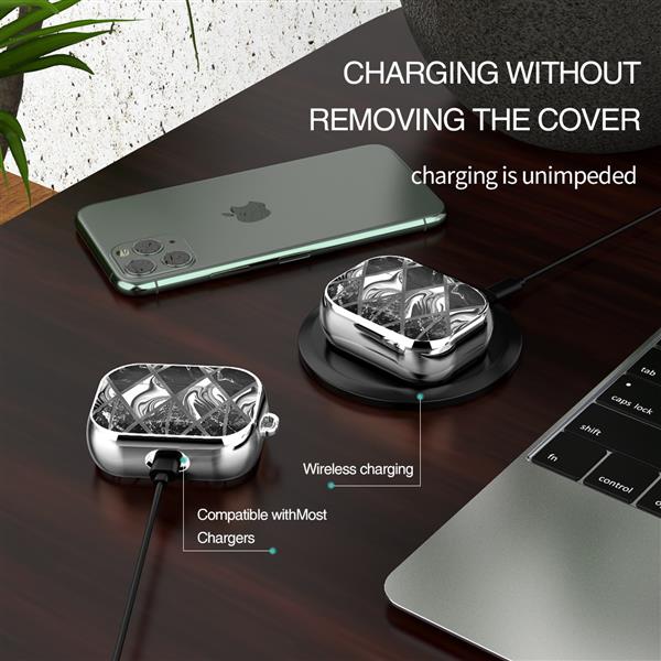 Grote foto drphone pl2 airpod pro case beschermende case materiaal silicone plastic zwart zilver telecommunicatie mobieltjes