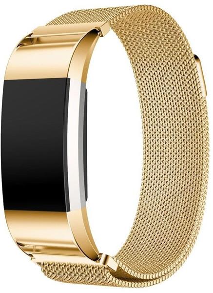 Grote foto fitbit charge 2 milanese horloge bandje met magneetsluiting goud kleding dames horloges