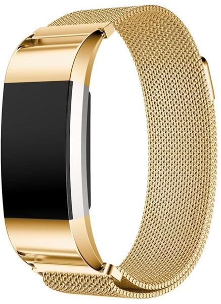 Grote foto fitbit charge 2 milanese horloge bandje met magneetsluiting goud kleding dames horloges