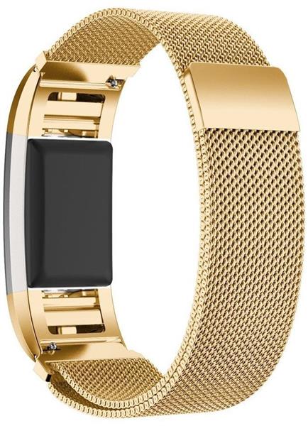 Grote foto fitbit charge 2 milanese horloge bandje met magneetsluiting goud kleding dames horloges