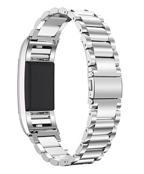 Grote foto fitbit charge 2 metal roestvrij stalen armband zilver kleding dames horloges