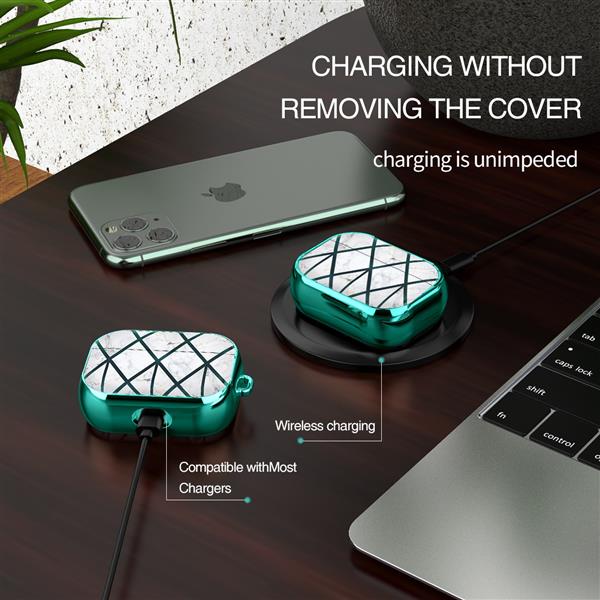 Grote foto drphone pl2 airpods pro marmer patroon case beschermende case silicone tpu cover groen w telecommunicatie mobieltjes