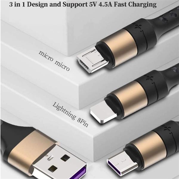 Grote foto drphone mx2 nylon gevlochten 3 in 1 lightning micro usb type c 5a snelle usb data oplaadkabel zw telecommunicatie opladers en autoladers
