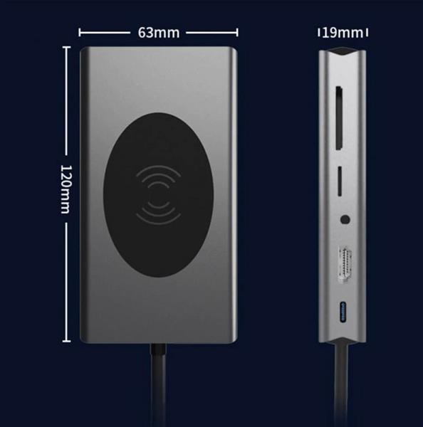 Grote foto drphone md6 13 in 1 usb c hub adapter uitbreiding poorten 4k hdmi vga ethernet draadloos op computers en software overige computers en software