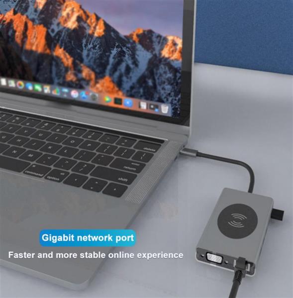 Grote foto drphone md6 13 in 1 usb c hub adapter uitbreiding poorten 4k hdmi vga ethernet draadloos op computers en software overige computers en software