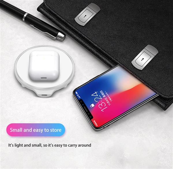 Grote foto drphone qla4 draadloze oplader ios pods 2 android earbuds wireless charger qi lader wit telecommunicatie opladers en autoladers