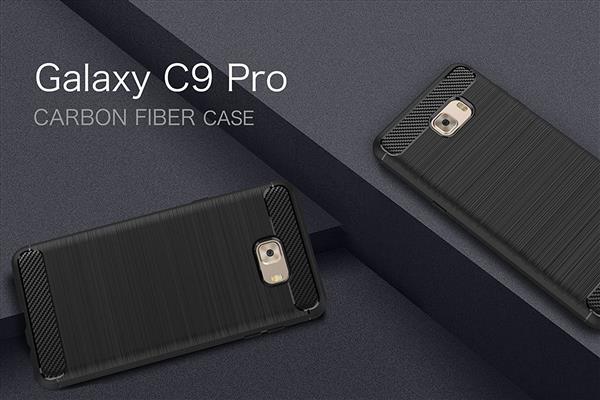 Grote foto samsung c9 pro geborsteld tpu case ultimate drop proof siliconen case carbon fiber look telecommunicatie mobieltjes