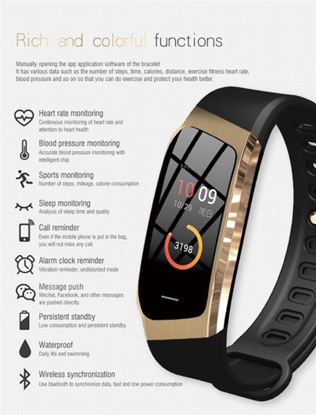 Grote foto drphone ladies x2 smartwatch voor vrouwen bloeddrukmeter stappenteller hartslagmeter zwart kleding dames horloges