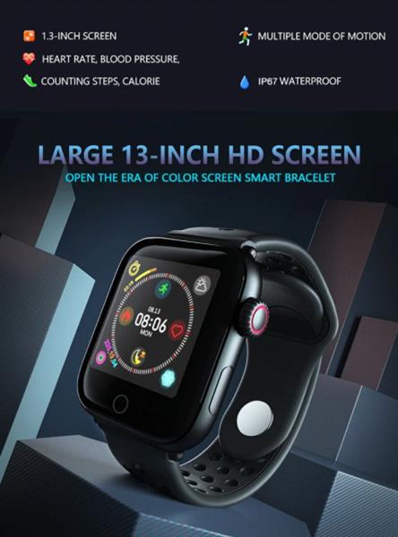 Grote foto drphone gte2 smart smartwatch tracker ip68 waterdicht horloge mannen vrouwen zwart rood kleding dames horloges