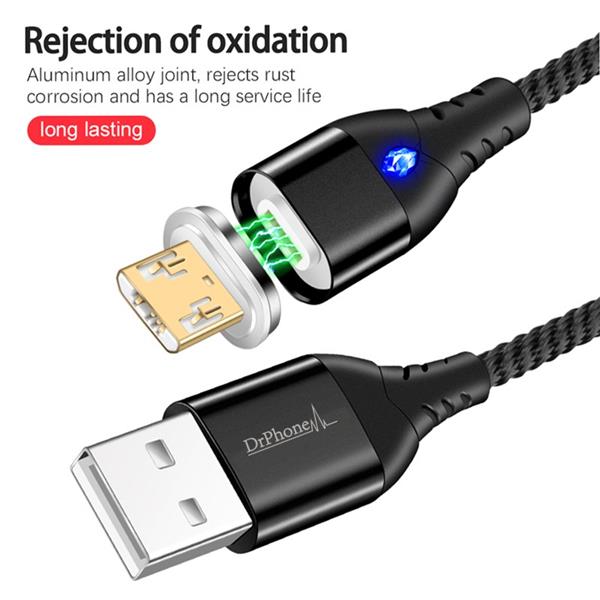 Grote foto drphone echo series 3 in 1 magnetische micro usb usb c lightning 3a snellader 2m oplaadkabel d telecommunicatie opladers en autoladers