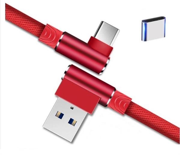 Grote foto drphone d9 type c usb c dubbele 90 haakse nylon gevlochten 2.4a kabel 2 meter datasynchronisatie telecommunicatie opladers en autoladers