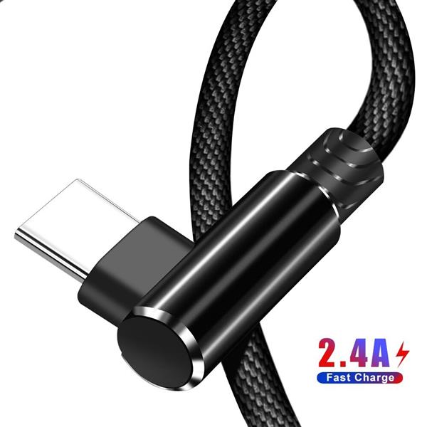 Grote foto drphone d9 type c usb c dubbele 90 haakse nylon gevlochten 2.4a kabel 2 meter datasynchronisatie telecommunicatie opladers en autoladers