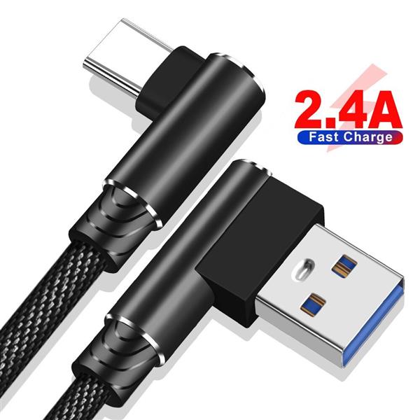 Grote foto drphone d9 type c usb c dubbele 90 haakse nylon gevlochten 2.4a kabel 2 meter datasynchronisatie telecommunicatie opladers en autoladers