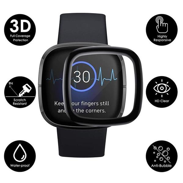 Grote foto drphone protec pro geschikt voor fitbit versa 3 4 sense pc pmma folie 3d volledige beschermi kleding dames horloges