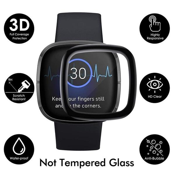 Grote foto drphone protec pro geschikt voor fitbit versa 3 4 sense pc pmma folie 3d volledige beschermi kleding dames horloges