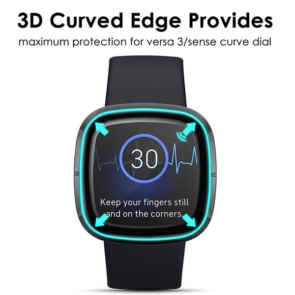 Grote foto drphone protec pro geschikt voor fitbit versa 3 4 sense pc pmma folie 3d volledige beschermi kleding dames horloges