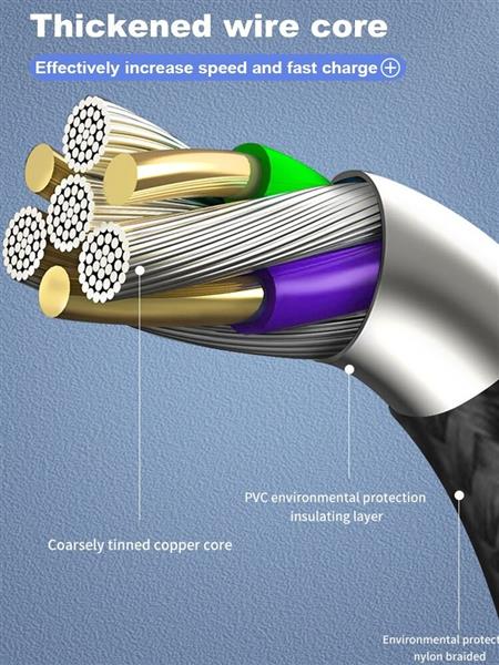 Grote foto drphone mx3 3 in 1 usb kabel led micro usb c lightning apple snellader rood zwart telecommunicatie opladers en autoladers