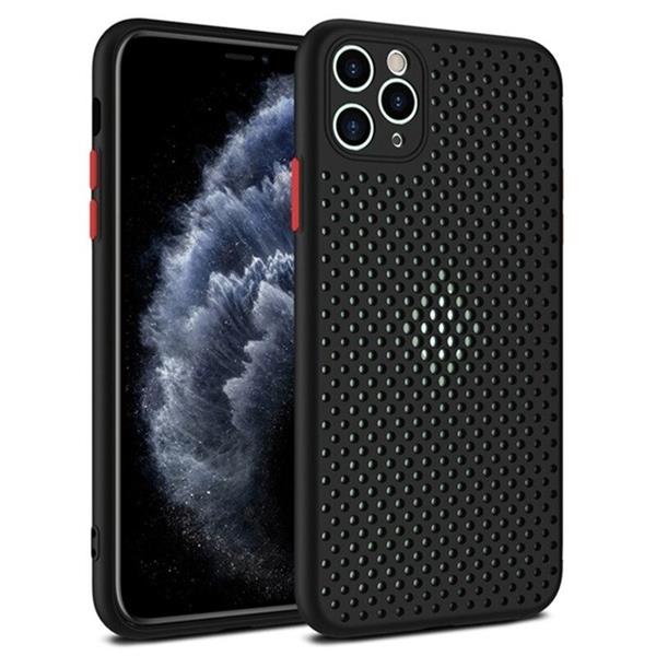 Grote foto drphone iphone 12 pro max mesh ultradunne siliconen tpu hoesje ademend schokbestendige case zw telecommunicatie mobieltjes