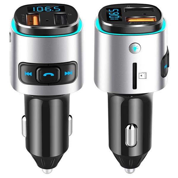 Grote foto drphone hf1 handsfree gesprekken autolader bluetooth rgb led fm transmitter voltage dete telecommunicatie opladers en autoladers
