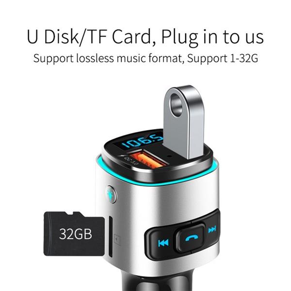 Grote foto drphone hf1 handsfree gesprekken autolader bluetooth rgb led fm transmitter voltage dete telecommunicatie opladers en autoladers