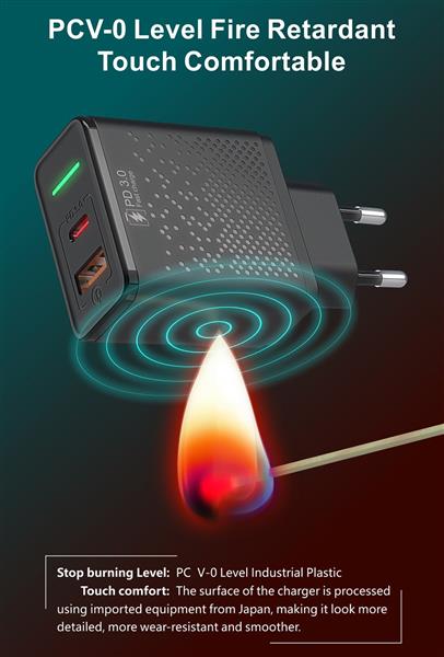 Grote foto drphone halo7 18w qualcomm 3.0 quick charge thuislader usb c input snel lader met intelligente telecommunicatie opladers en autoladers