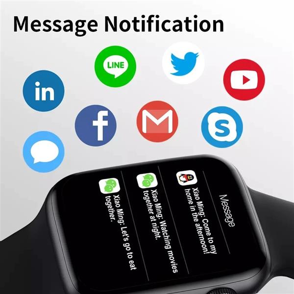 Grote foto drphone epsilon3 smartwatch 1.75 ips display 44mm thermometer notificaties sporthorloge v kleding dames horloges