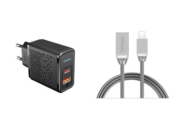 Grote foto drphone halom1 18w snellader metalen lightning kabel anti knik led indicator 1 meter zwa telecommunicatie opladers en autoladers