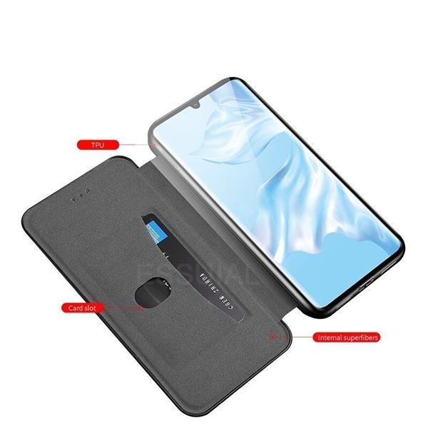 Grote foto drphone hl1 leer tpu huawei p40 pro flip cover pasjeshouder zwart telecommunicatie mobieltjes