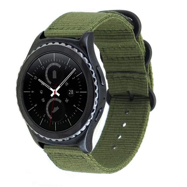 Grote foto drphone swb1 smart watch bandje roestvrij staal gesp nylon 20mm groen kleding dames horloges
