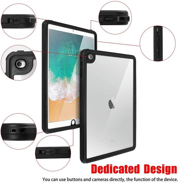 Grote foto drphone iw1 ipad pro 11 inch waterproof case 360 graden stof sneeuwdicht zwart telecommunicatie mobieltjes