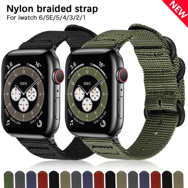 Grote foto drphone swb1 smart watch bandje roestvrij staal gesp nylon apple watch 38mm 40mm groe kleding dames horloges