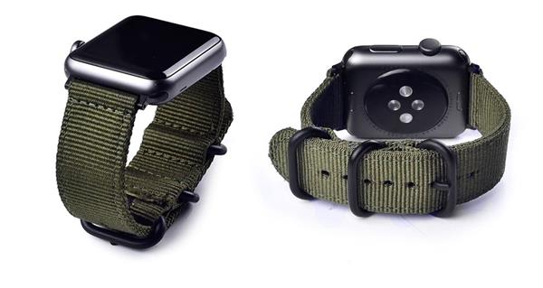 Grote foto drphone swb1 smart watch bandje roestvrij staal gesp nylon apple watch 38mm 40mm groe kleding dames horloges
