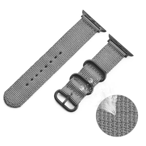 Grote foto drphone swb1 smart watch bandje roestvrij staal gesp nylon apple watch 42mm 44mm grij kleding dames horloges