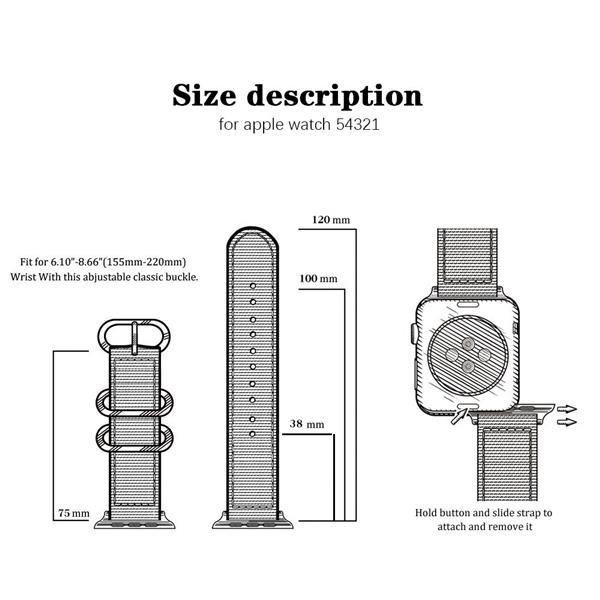 Grote foto drphone swb1 smart watch bandje roestvrij staal gesp nylon apple watch 38mm 41mm 40mm b kleding dames horloges
