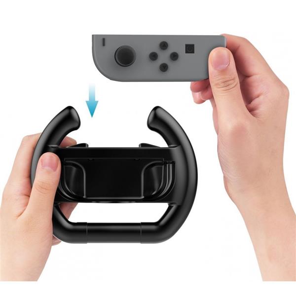 Grote foto 2 stuks nintendo switch stuur wiel gaming controller case zwart telecommunicatie mobieltjes