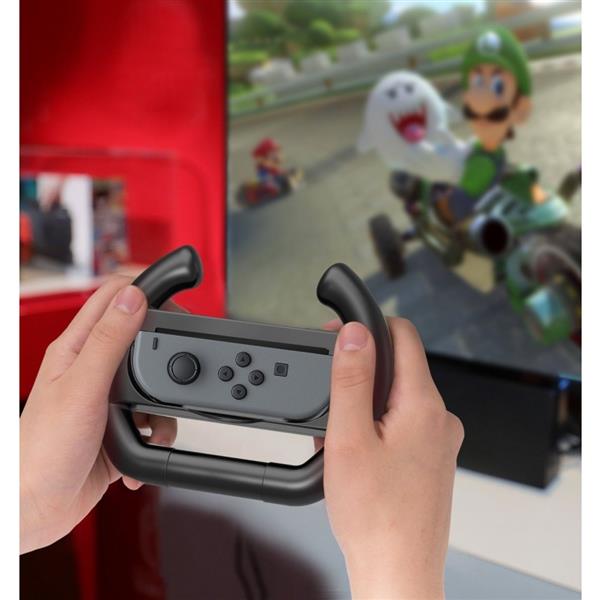 Grote foto 2 stuks nintendo switch stuur wiel gaming controller case zwart telecommunicatie mobieltjes