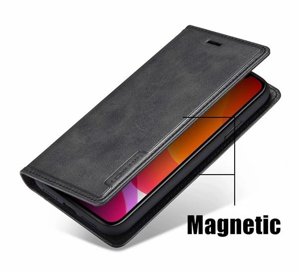 Grote foto drphone lt2 pashouder pu leer magnetische flip galaxy s21 ultra bruin telecommunicatie mobieltjes