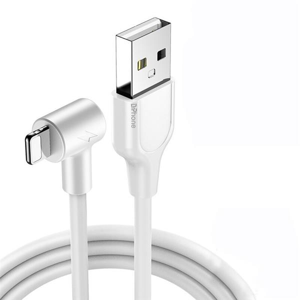 Grote foto drphone d10 90 haakse lightning oplaadkabel 2.4a snel laden 1 meter kabel wit telecommunicatie opladers en autoladers