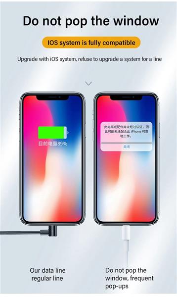 Grote foto drphone d10 90 haakse lightning oplaadkabel 2.4a snel laden 1 meter kabel zwart telecommunicatie opladers en autoladers