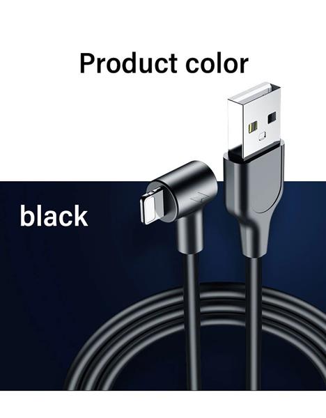 Grote foto drphone d10 90 haakse lightning oplaadkabel 2.4a snel laden 1 meter kabel zwart telecommunicatie opladers en autoladers