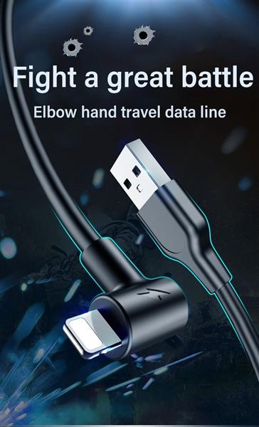 Grote foto drphone d10 90 haakse lightning oplaadkabel 2.4a snel laden 1 meter kabel zwart telecommunicatie opladers en autoladers