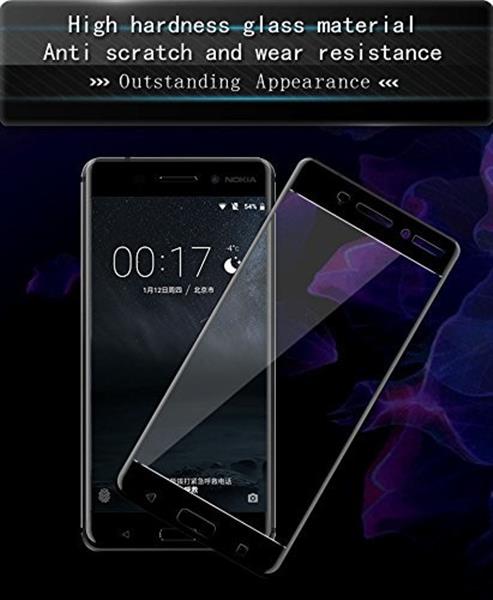 Grote foto nokia 6 tempered glass 3d design full screen coverage zwart volledige dekking telecommunicatie mobieltjes