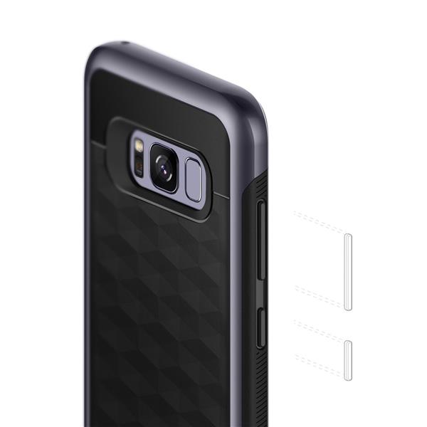 Grote foto s8 plus caseology parallax series shock proof tpu grip case orchid gray telecommunicatie mobieltjes